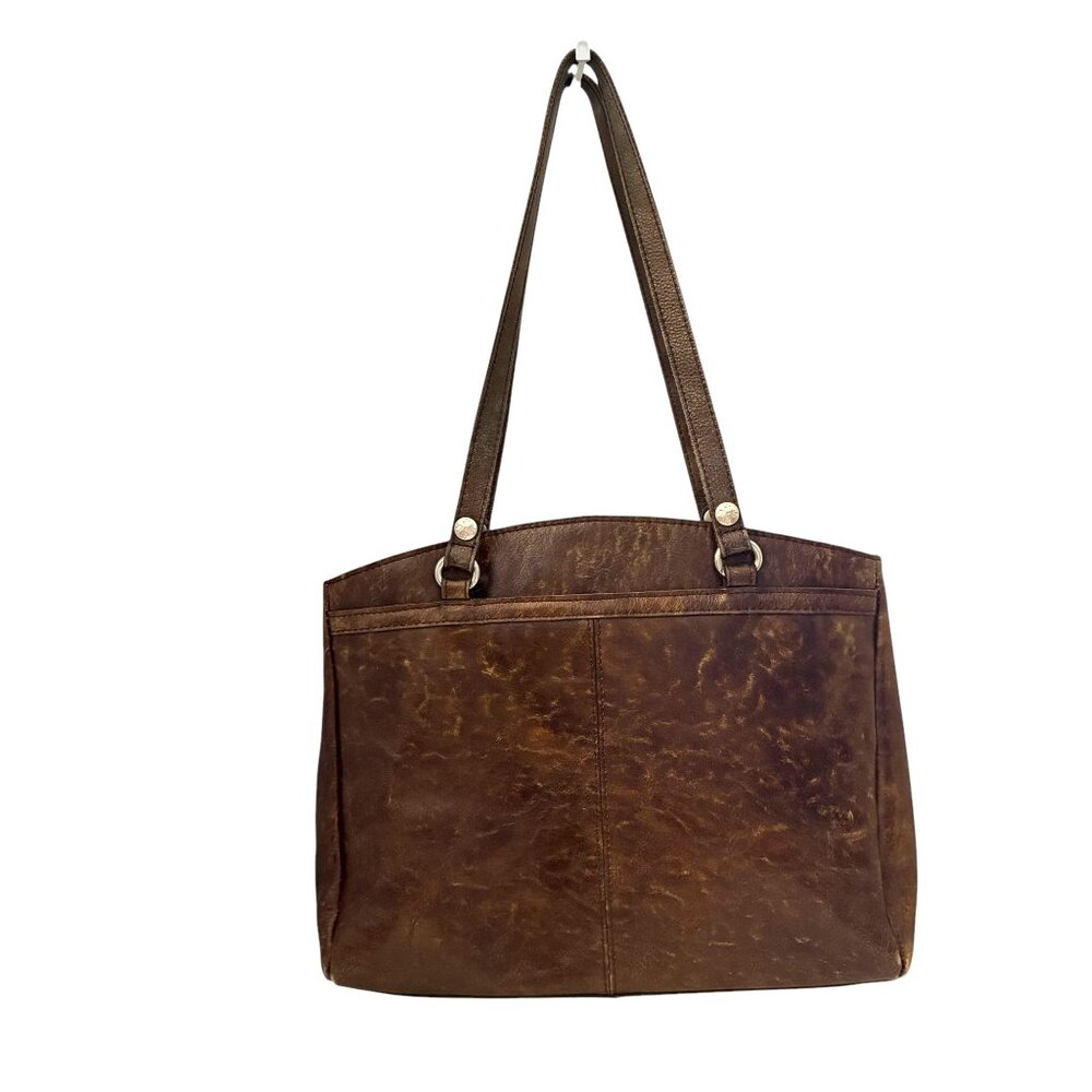 Patricia Nash Poppy Top Zip Tote Turquoise Embossed Leather Floral Design 14x10 - Picture 3 of 16